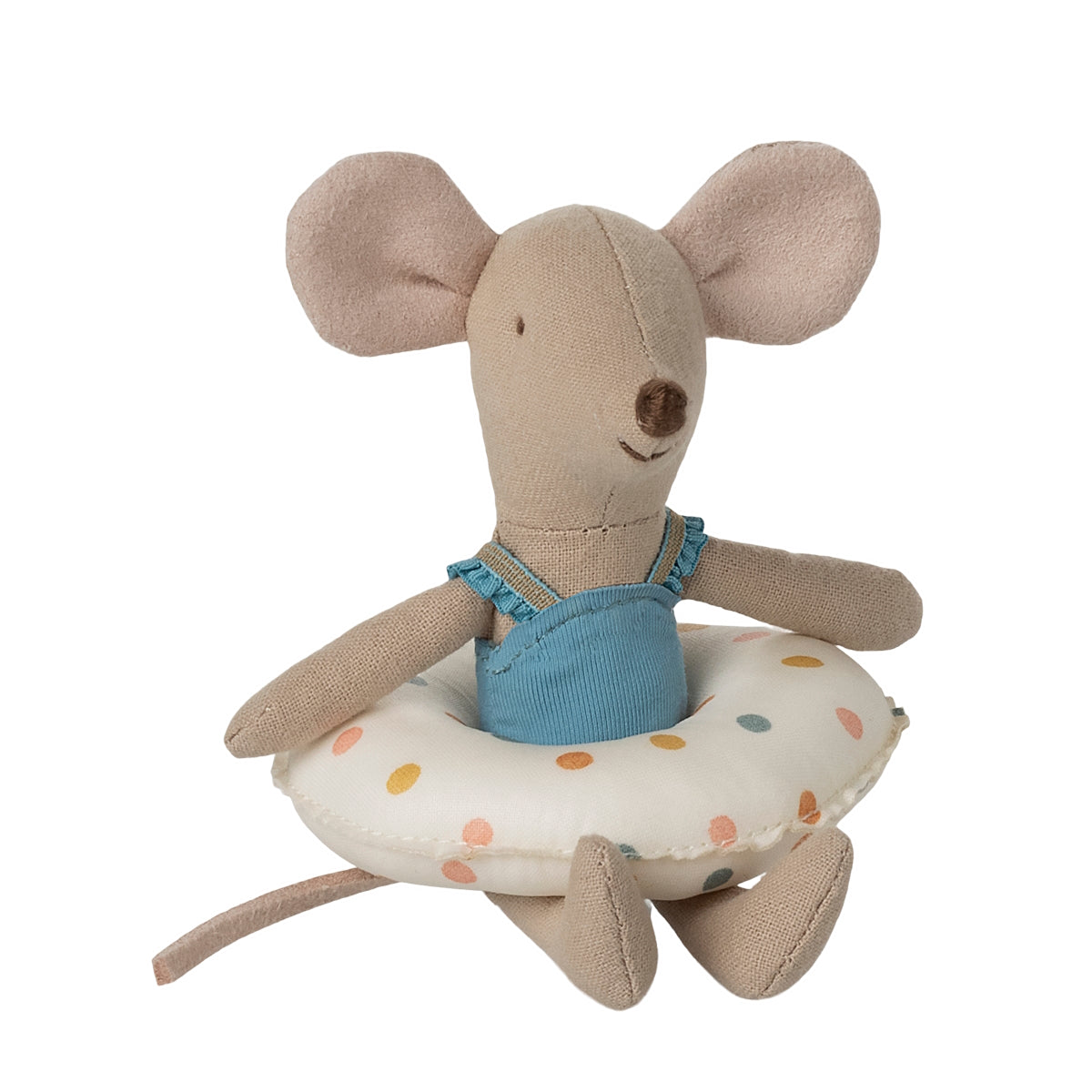 Maileg Beach Mouse Little Sister with Float Multi Dot