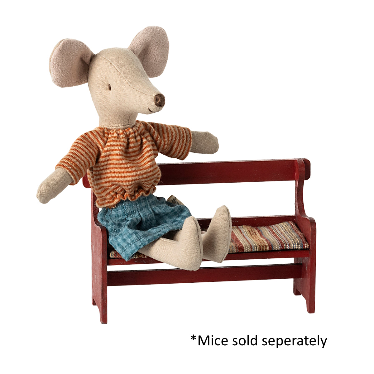 Maileg Bench Mouse Red