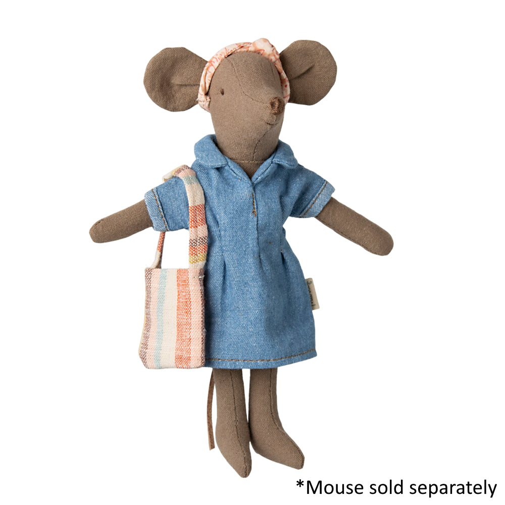 Maileg Denim Dress and Bag Mum Mouse