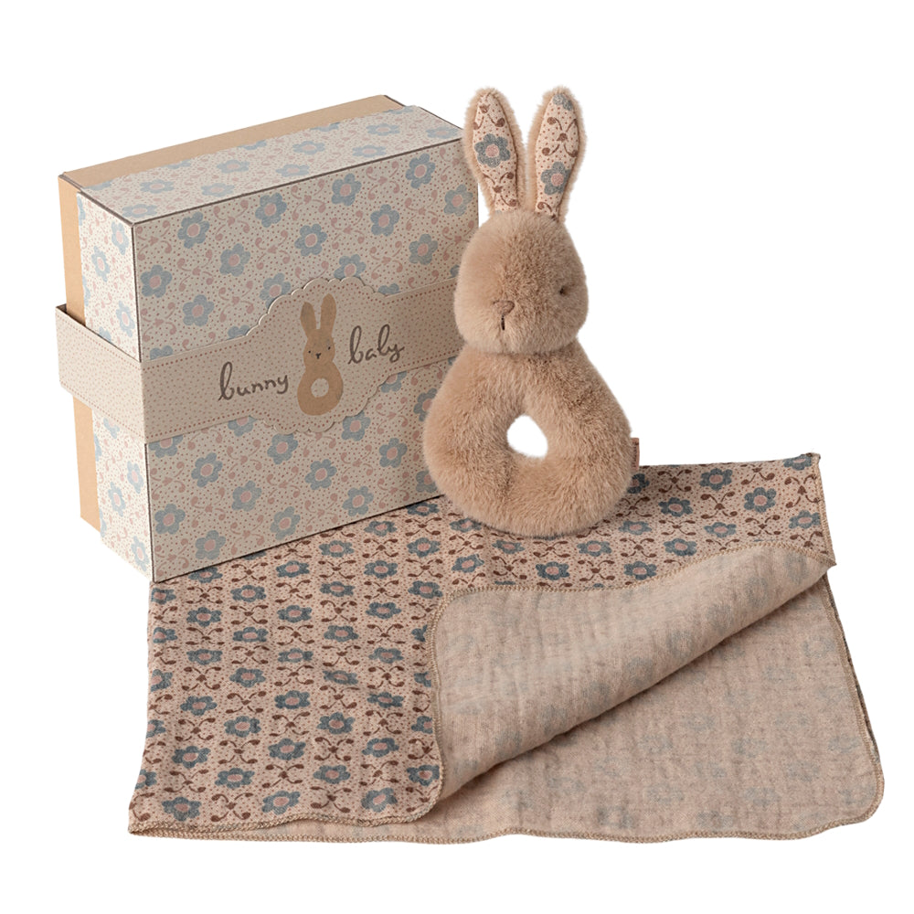 Maileg Rabbit Rattle Set Cream Peach