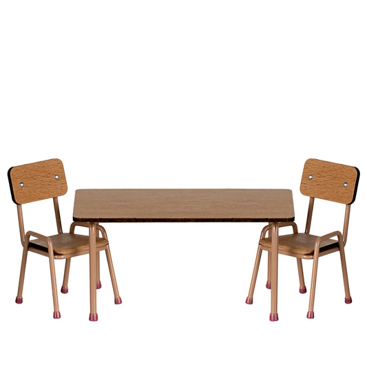 Maileg Table and Chair Set Mouse Dark Powder