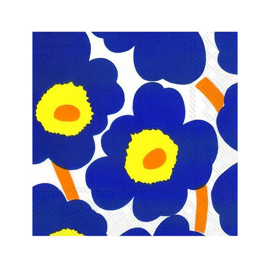 Marimekko-unikko-d-blue-cocktail-napkin