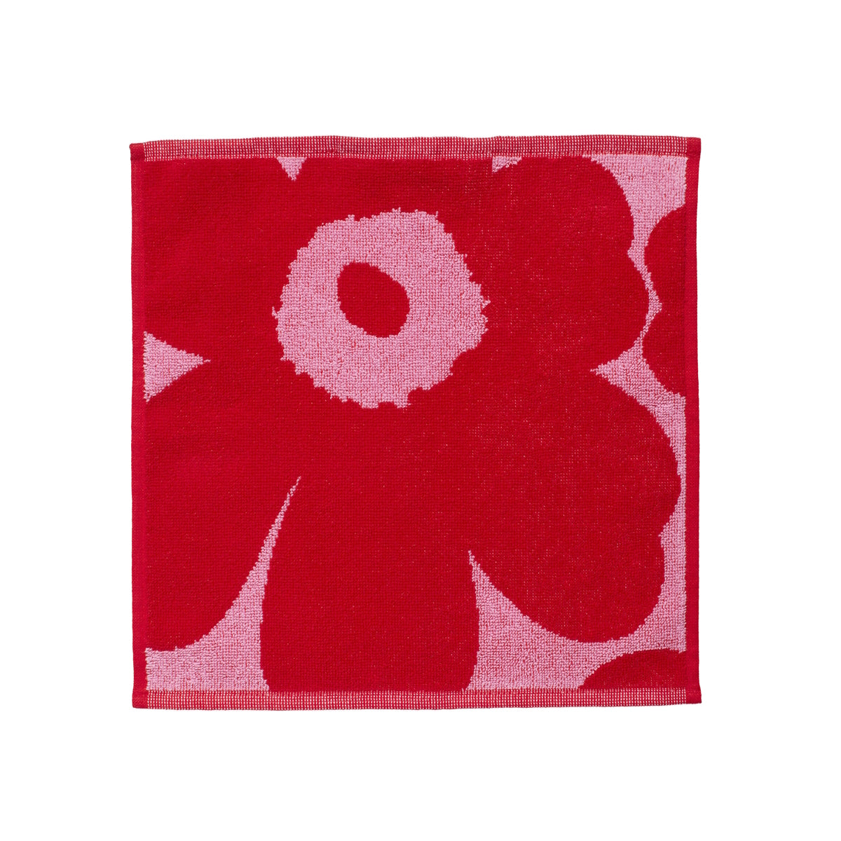 Marimekko-unikko-face-washer-pink-red