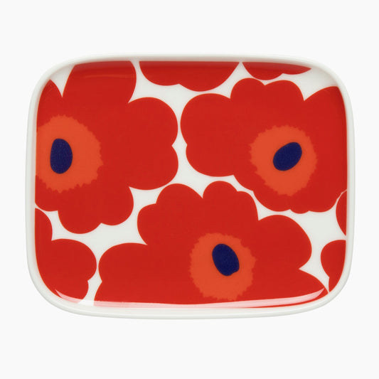 Marimekko Unikko Plate 15x12 red