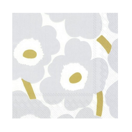 marimekko-unikko-white-silver-cocktail-napkin