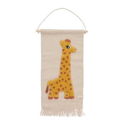 OYOY Giraffe Wool Kids Wall Hanging