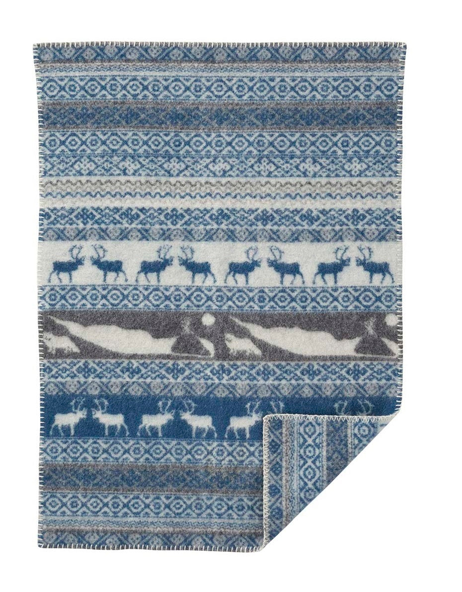 Sarek Organic Wool Baby Blanket Grey-Blue