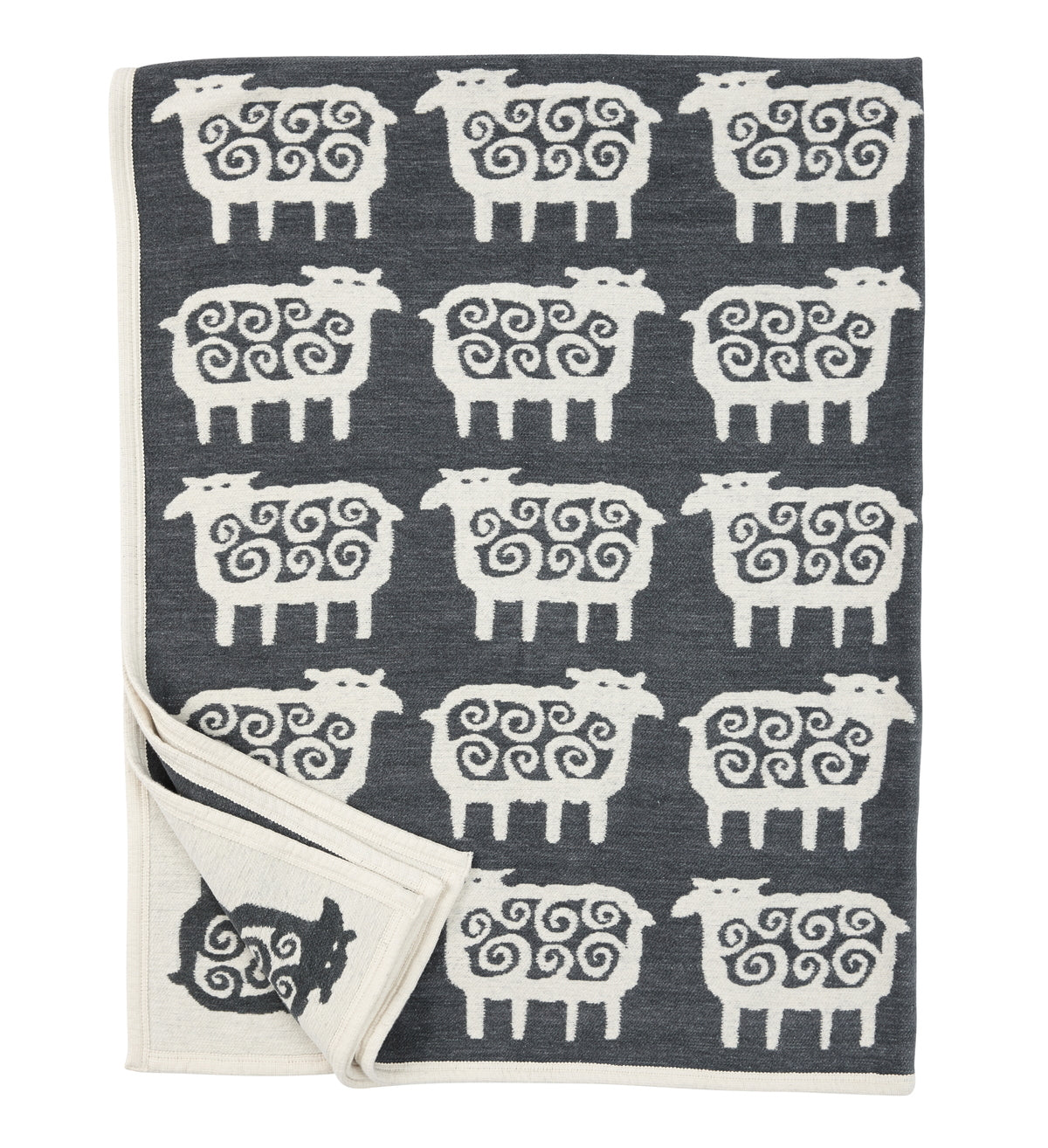 Black Sheep Organic Cotton Blanket Dark Grey