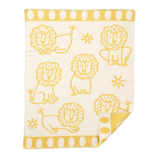 Lion Organic Cotton Blanket Yellow