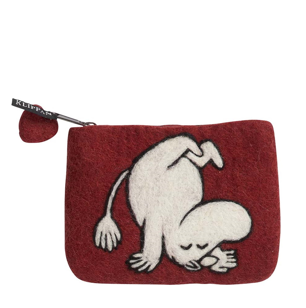 Moomin Up & Down Hand Felted Purse red