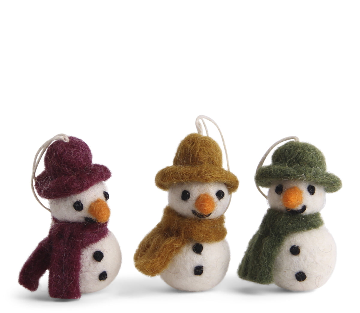 Gry & Sif Snowman Felt Decoration 3pk Colourful