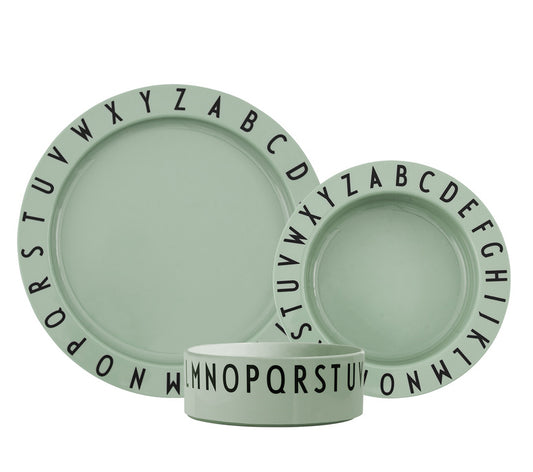 Eat & Learn Plate Set Green