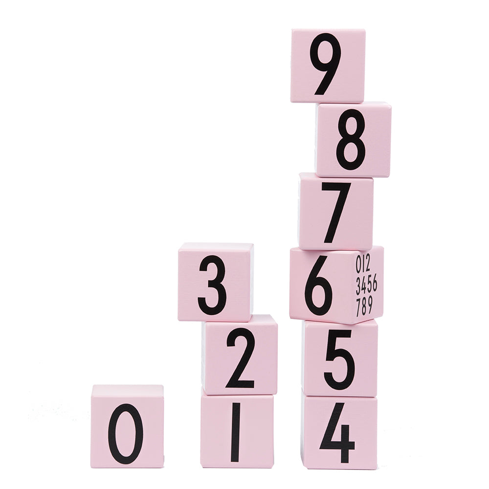 Wooden Cubes 0-9 Pink