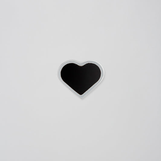 Heart Charm Silver Black