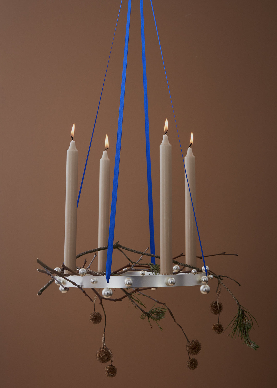 Pearl Advent Candleholder silver