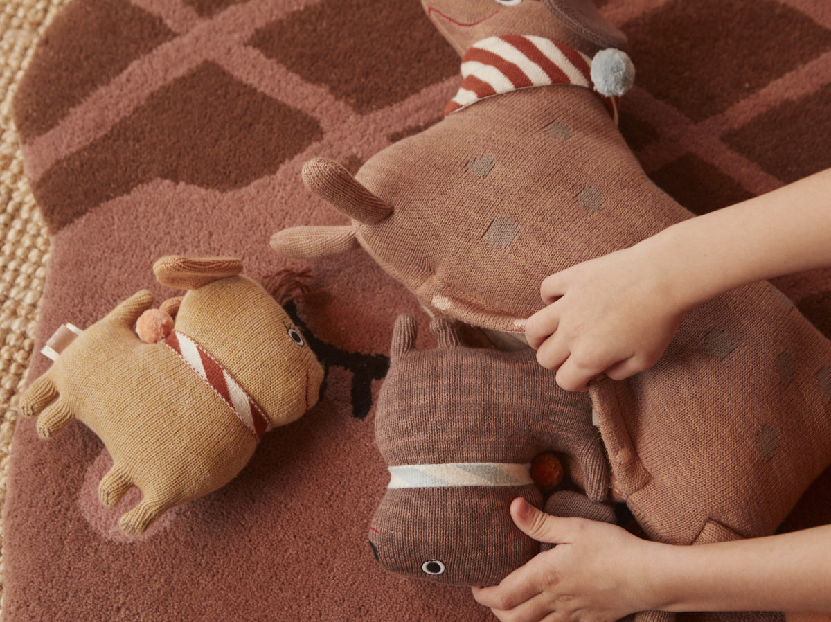 OYOY Hunsi Dog Mum & Puppies Cotton Soft Toy Set