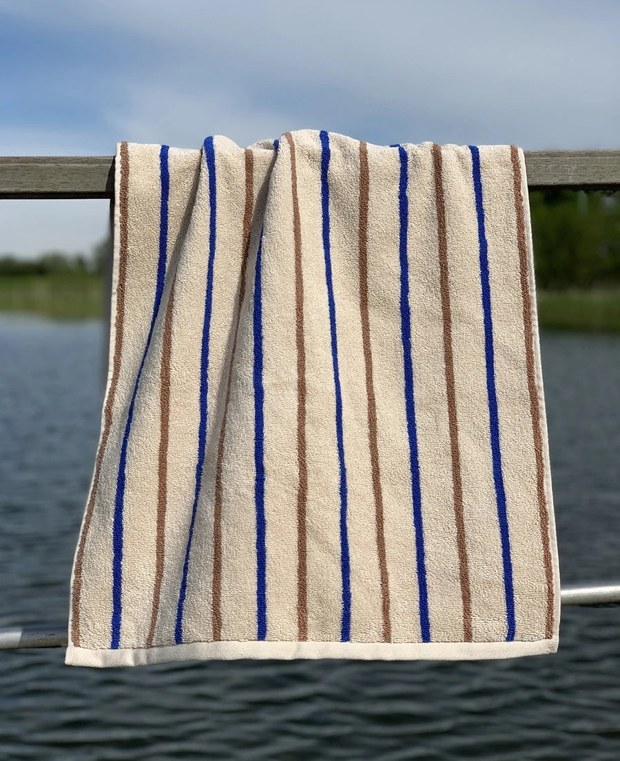 Raita Organic Cotton Bath Towel Caramel-Blue