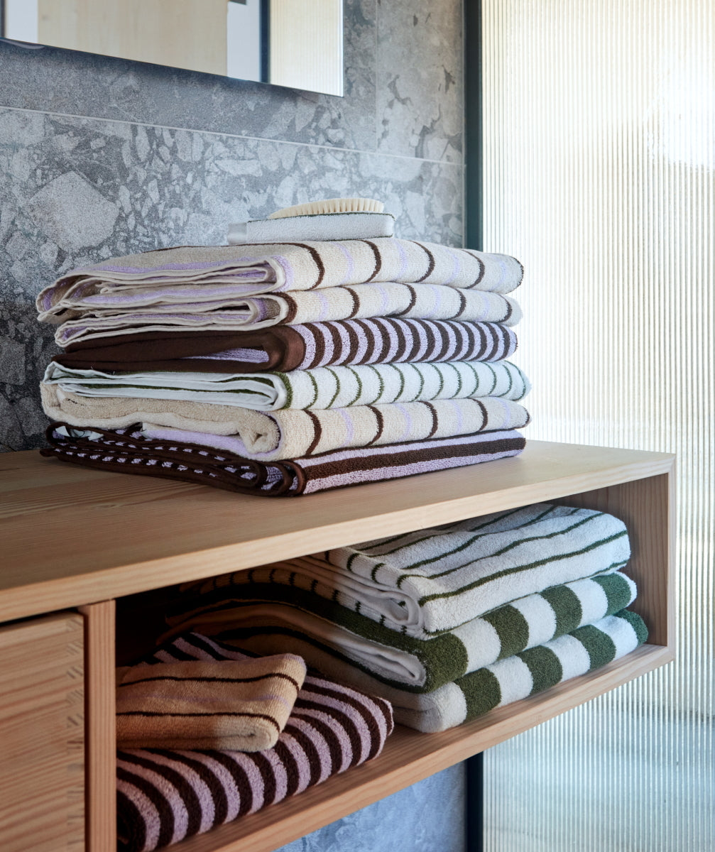 Raita Organic Cotton Wash Cloth Purple-Brown 2pk