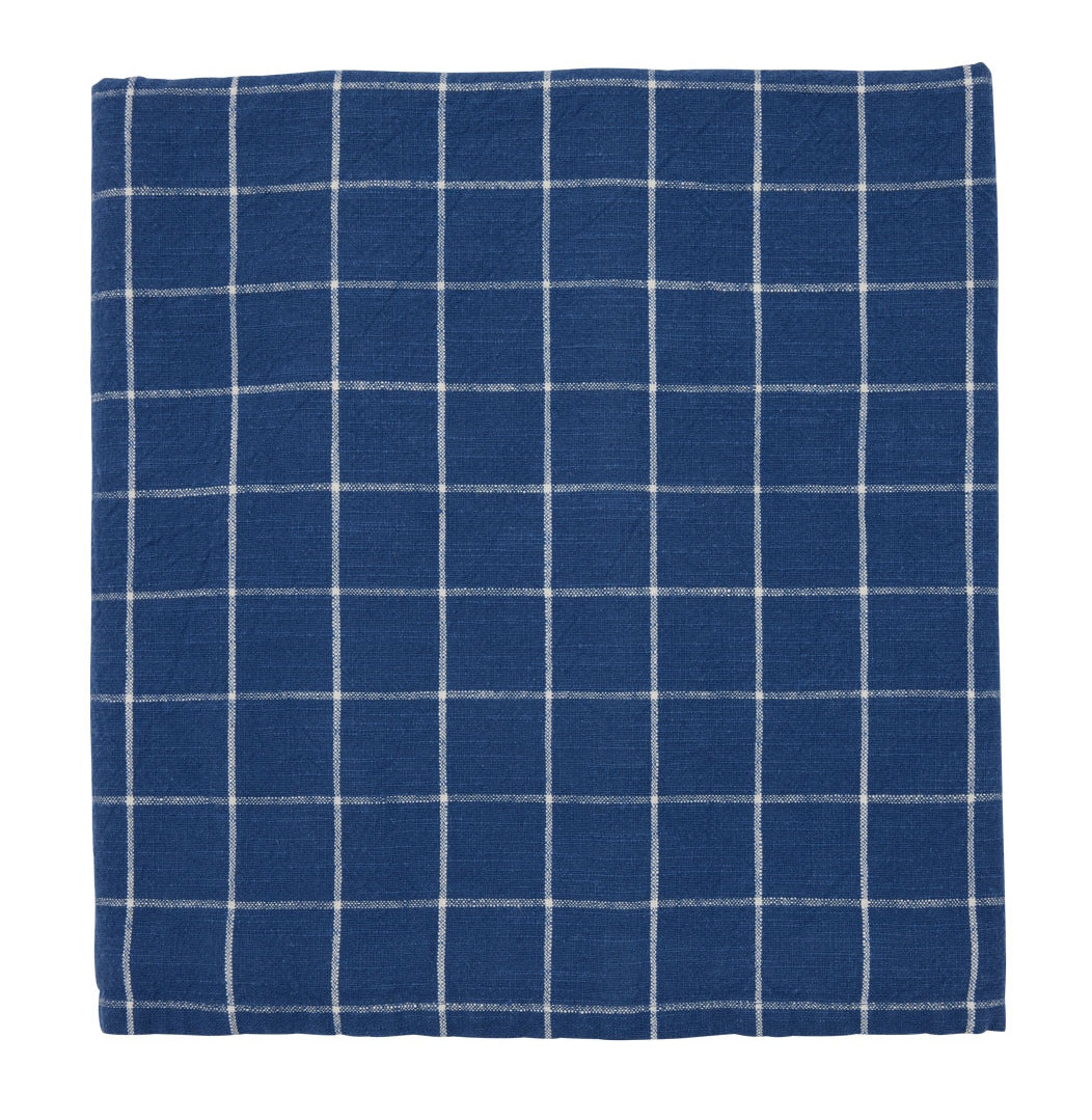 Grid Tablecloth 260x140 Dark Blue