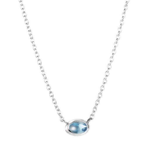 Love Bead Necklace Silver Topaz