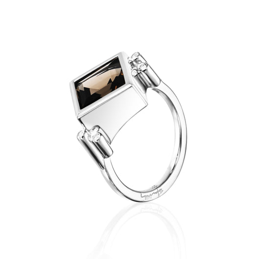 Efva Attling Shiny Memory Ring Smokey Quartz