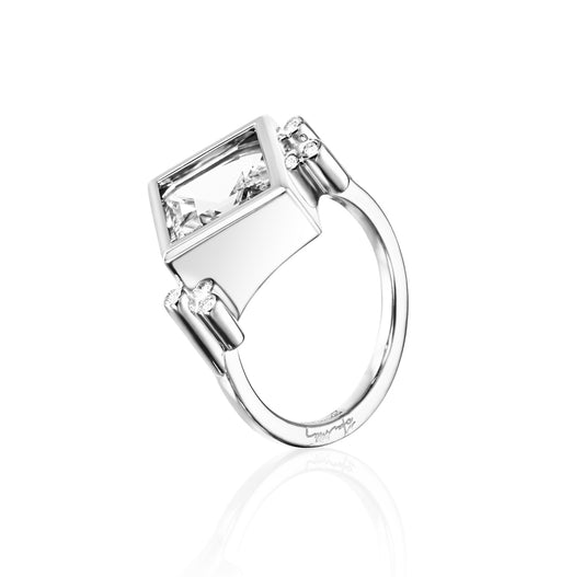 Efva Attling Shiny Memory Ring Crystal Quartz