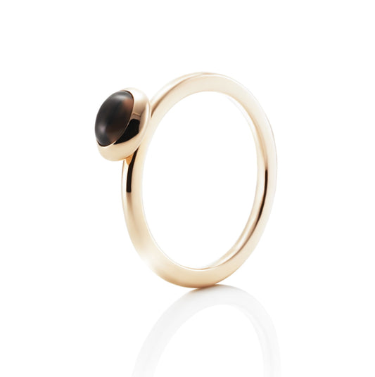 Efva Attling Love Bead Ring Smokey Quartz Gold