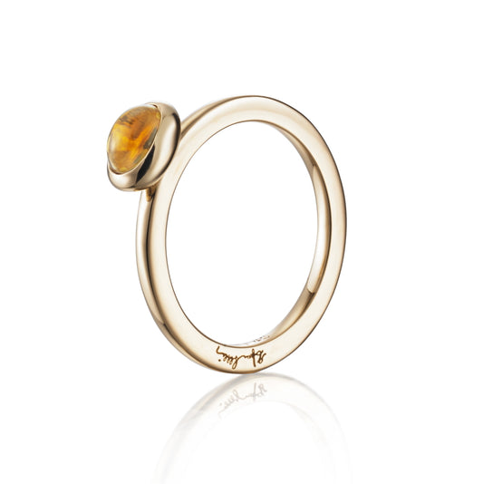 Efva Attling Love Bead Ring Citrine Gold